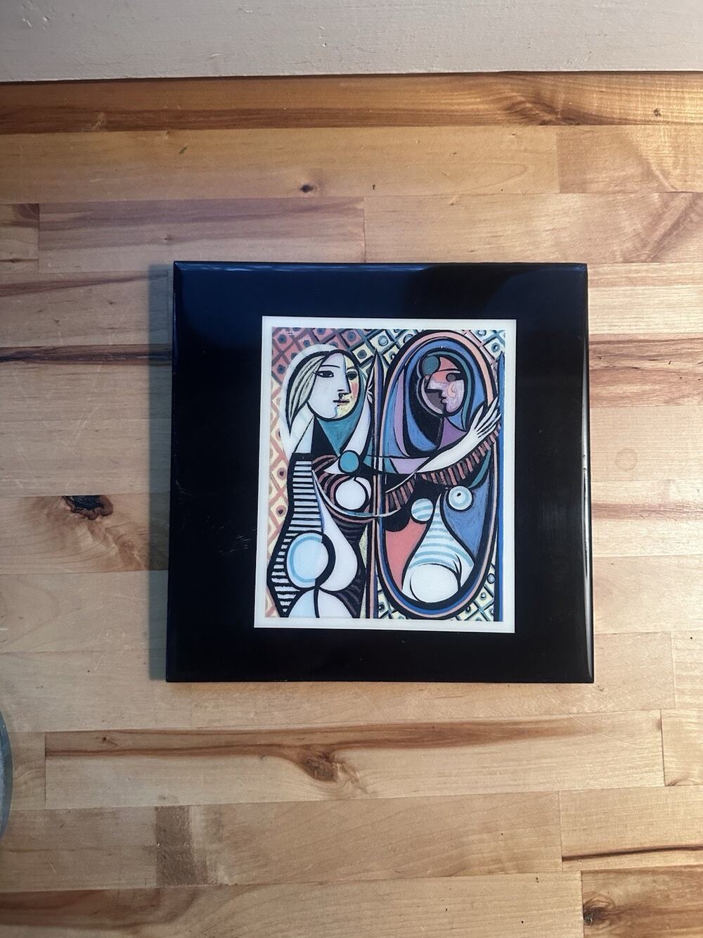 RARE Vintage 1990 Picasso MoMA Ceramic Art Tile - Girl Before a Mirror - 1930s